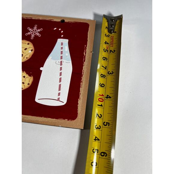 Christmas Decor Wooden Signs Set of 2 Cookies Milk Served Nighty Eat Drink Merry - Picture 9 of 9
